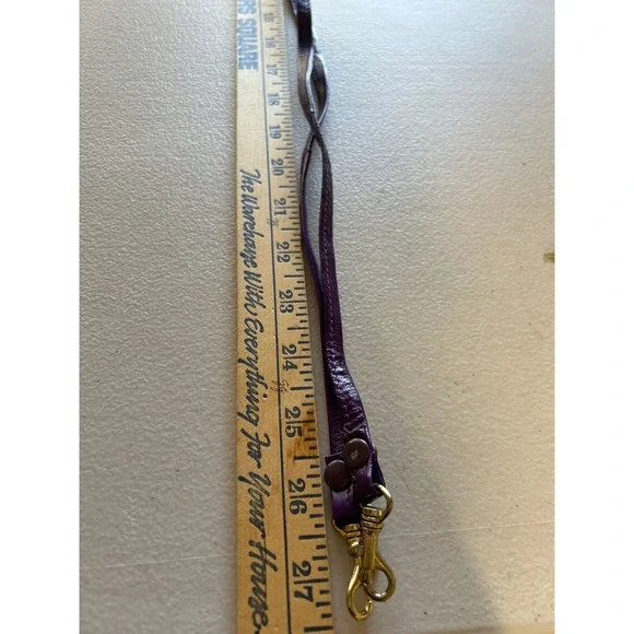 Vintage Purple Genuine Eel Skin Clutch Crossbody Bag Scalloped Flap - Picture 10 of 10